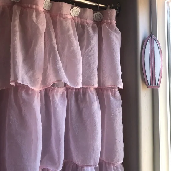 Pink Ruffle Shower Curtain